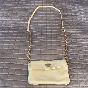 Calvin Klein Mini Cross Body Bag Cream Lea…